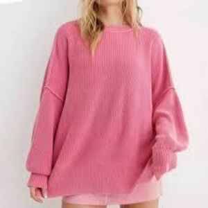 Aerie Women's Oversized Pink Knit Sweater